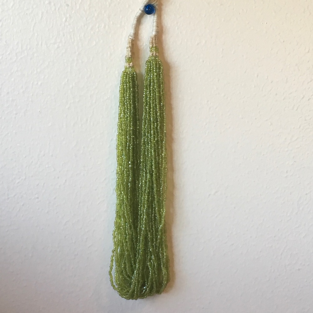 Multi Strand Green Beads Necklace-SOLD - Picture 3 of 7